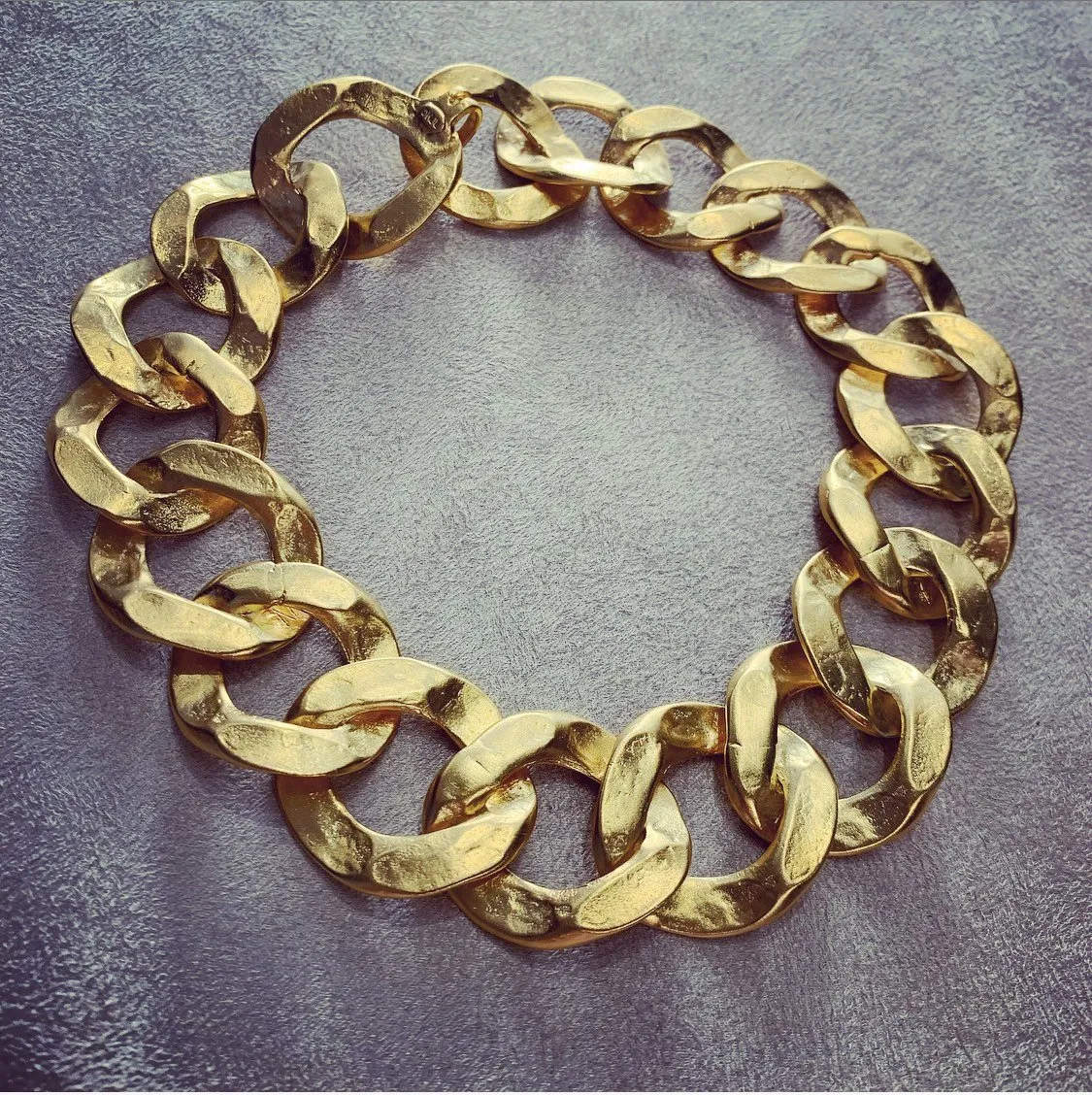 Thick Gold Plated Chain Necklace by Kenneth Jay Lane