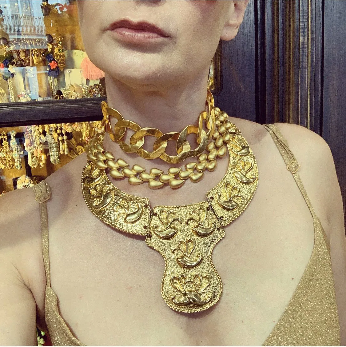 Thick Gold Plated Chain Necklace by Kenneth Jay Lane