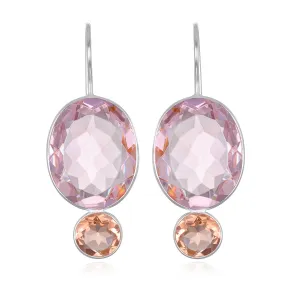 Valencia Grand Oval Earring-Peony Silver