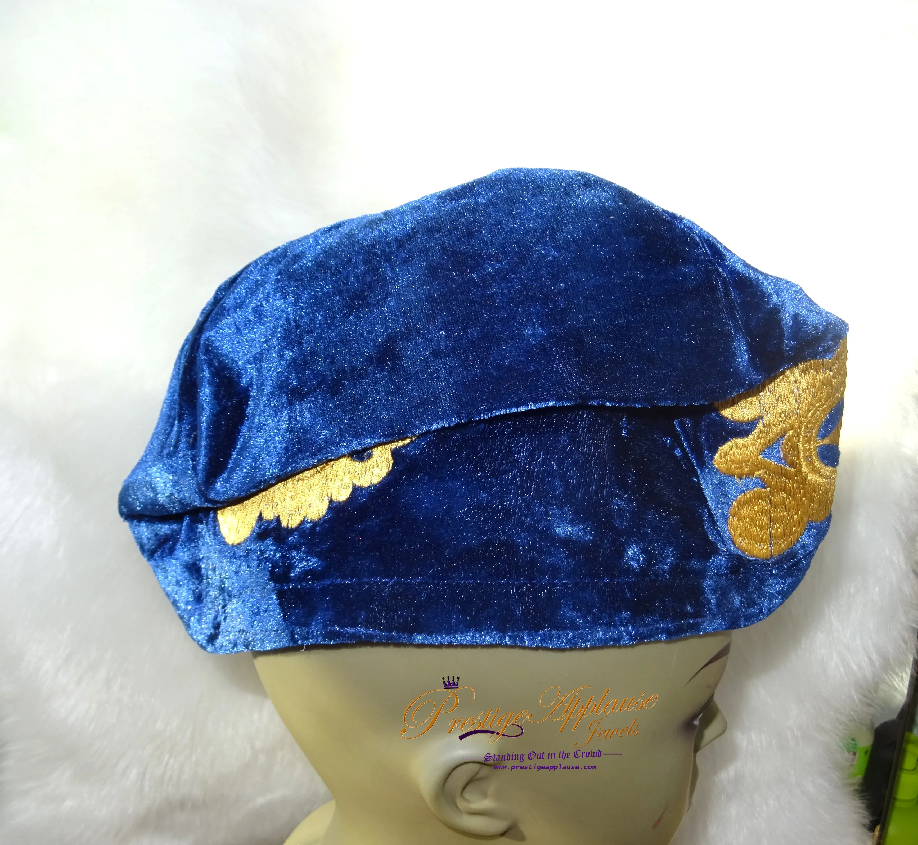 Velvet Black Royal blue Red Velvet Latest Design Crown Royal Ade Style Cheiftancy Men Fila Cap