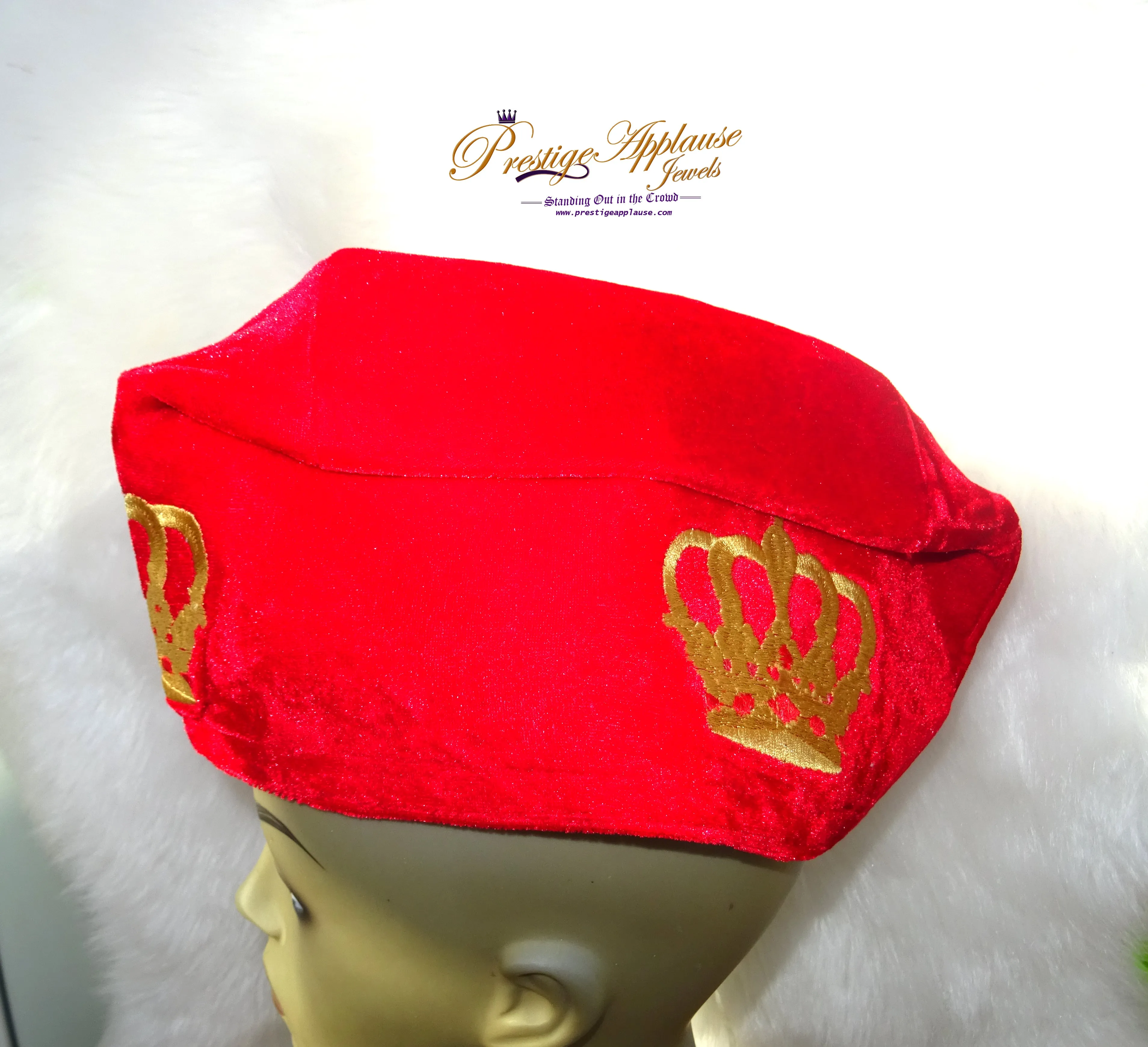 Velvet Black Royal blue Red Velvet Latest Design Crown Royal Ade Style Cheiftancy Men Fila Cap