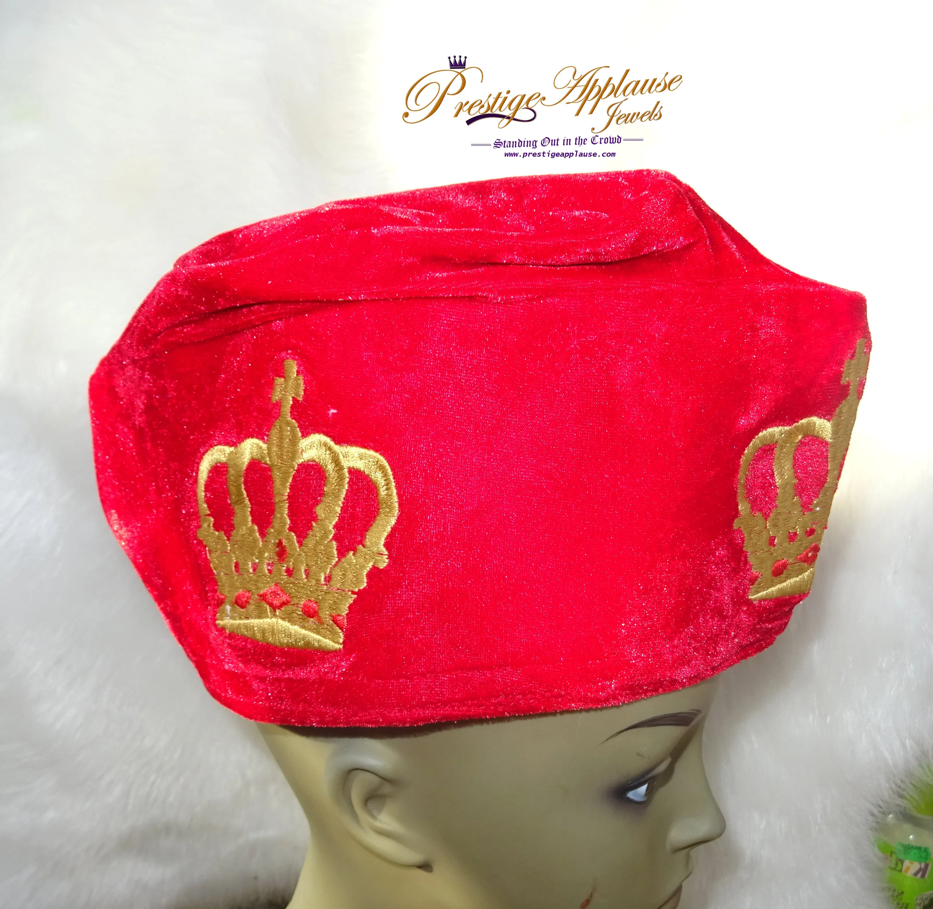 Velvet Black Royal blue Red Velvet Latest Design Crown Royal Ade Style Cheiftancy Men Fila Cap