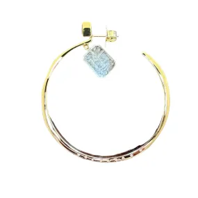 Vermeil Hoop Earrings With Diamonds and Gemstones