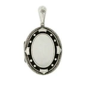 Victorian Sterling Silver Etched & Studded Locket