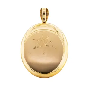 Vintage 17ct Yellow Gold Oval Locket