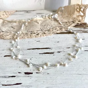 'wedding string' | white pearl neklace