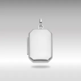 White Gold Polished 20x15mm Curved Rectangle Locket - Model XL873W