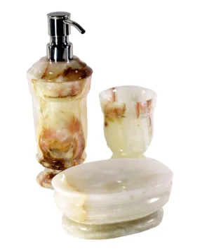 White Onyx 3-Piece Bathroom Accessory Set