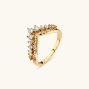 Wishbone Jewel Ring in Gold