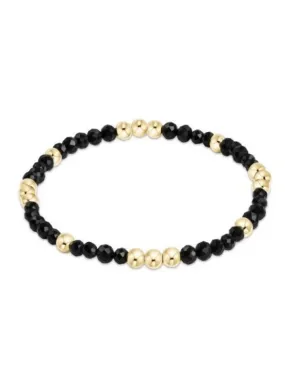 Worthy Pattern 3mm Bead Bracelet - Faceted Onyx