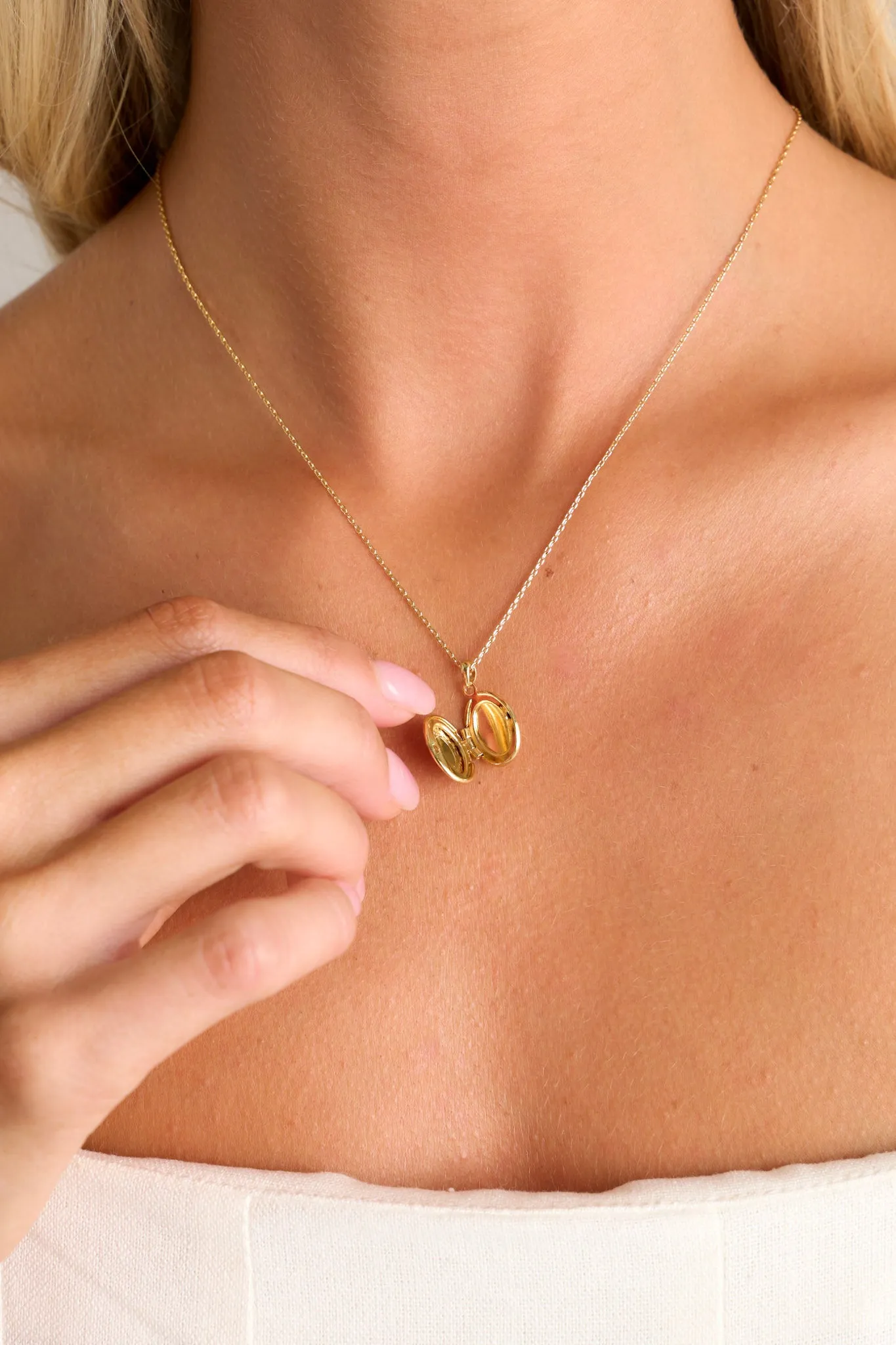 You're My Muse Gold Locket Necklace