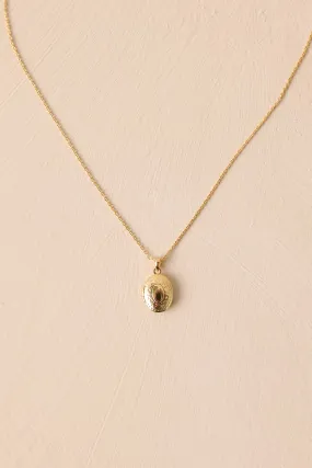 You're My Muse Gold Locket Necklace